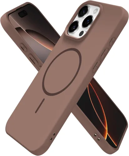 Miniatura 133 de oakxco Funda de silicona Mag Safe para iPhone 17 Pro Max, funda magnética delgada y fina compatible con carga inalámbrica MagSafe, bonita funda Negro