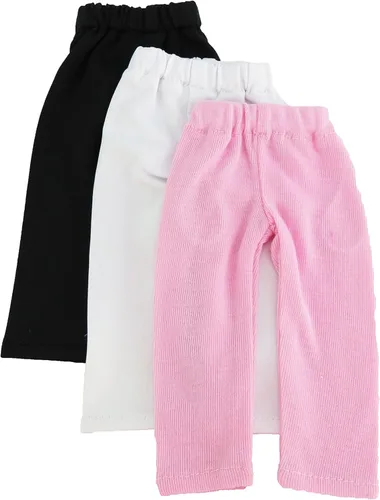 Miniatura 4 de American Fashion World Juego de leggings rosa, negro y blanco para muñecas de 18 pulgadas Calidad premium y diseño moderno Ropa de muñecas