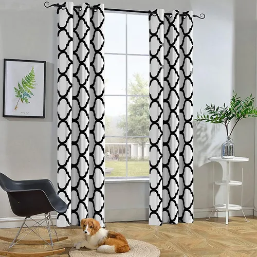 Miniatura 39 de Melodieux - Cortina opaca con aislamiento térmico y ojales, de estilo marroquí, 100 x 84 pulgadas, color gris (1 panel)