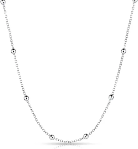 Miniatura 2 de Collar de cadena de plata de ley 925 para mujeres y hombres, de 0.059 pulgadas, delicado, ajustable, largo, delgado, cadena de serpiente, cadenas