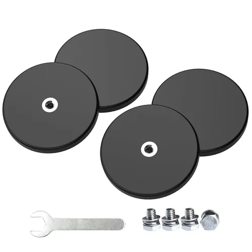 Miniatura 10 de Magnetpro 2 Piezas Imanes de Montaje Fuertes con Revestimiento de Goma Antiarañazos, Más de 120 LB de Potencia Adhesiva, Base de Ensamblaje