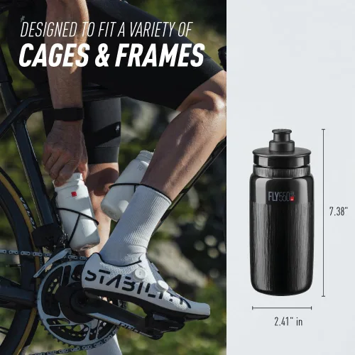 Miniatura 3 de Elite Fly Tex - Botella de agua de ciclismo de 18.6 fl oz, amaranto, ultraligera, sin BPA, botella deportiva fácil de apretar para carretera, MTB