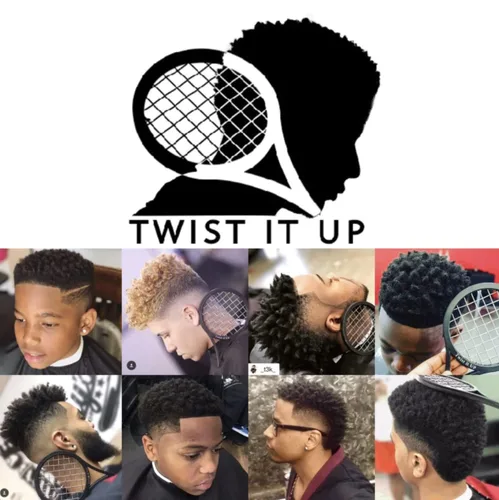 Miniatura 3 de Twist Up Comb 4.0 Diseño modular – Alternativa a las esponjas para el cabello, crea rizos y giros para hombres negros, estilo raqueta de tenis