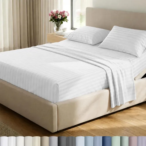 Miniatura 37 de California Design Den Sábanas de cama tamaño individual, sábanas suaves de 100% algodón con bolsillos profundos elásticos, 500 hilos satinados, 13