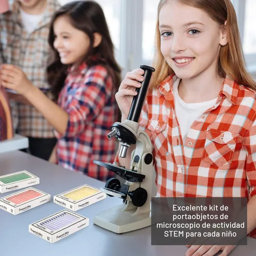 Miniatura 8 de Juego de 48 portaobjetos de microscopio preparados, animales, insectos, plantas, flores, recursos de aprendizaje biológico, especímenes para niños