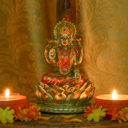 Miniatura 3 de BangBangDa Diosa hindú Señor Laxmi Estatua - Estatua de Lakshmi Dios indio Templo de oficina en casa Mandir Puja Artículos India Ídolo Figura Murti