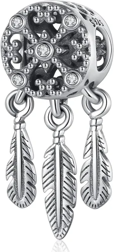 Vito Cuentas de plata de ley para pulseras Pandora, cruz celta, flor, corazón, atrapasueños, hamsa, árbol de la vida, joyería vintage europea para
