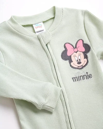 Miniatura 5 de Disney Mameluco de Minnie Mouse para bebé niña, paquete de 2 mamelucos con pies (0-9 meses)