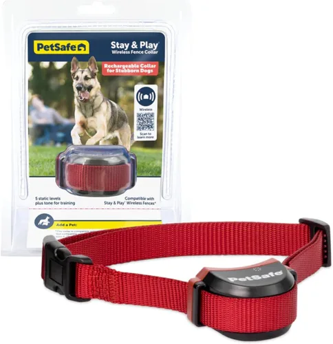 PetSafe Stay & Play - Collar receptor de valla inalámbrica para perros obstinados - Collar receptor recargable e impermeable con carga rápida en 2-3