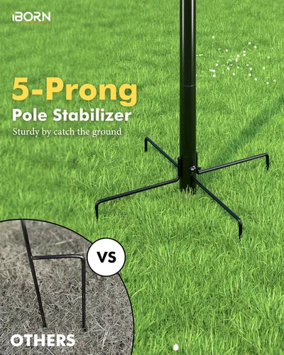 Miniatura 7 de iBorn Ganchos de Pastor de 1" de Grosor para Poste de Comedero de Aves al Aire Libre de 78" de Altura, Soporte para Comedero de Aves Silvestres