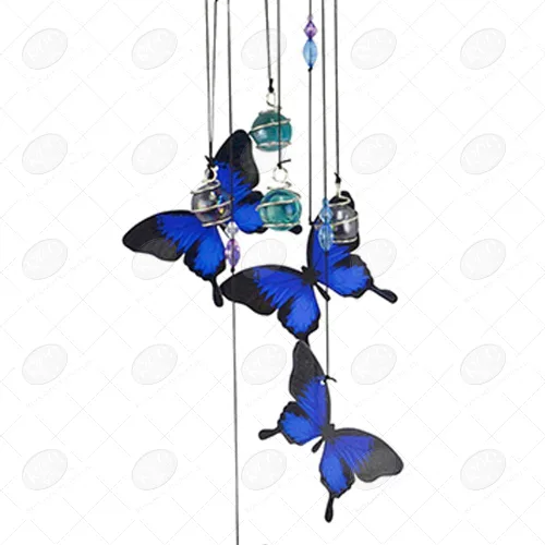 Miniatura 3 de Red Carpet Studios Windchimes - Campanilla de viento móvil en espiral de mariposa, 30 pulgadas de largo, color azul
