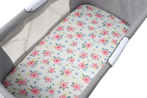 Miniatura 8 de Onacosht Juego de sábanas de moisés, paquete de 3 unidades para bebé, sábana bajera ajustable de punto suave elástica universal para colchón Floral