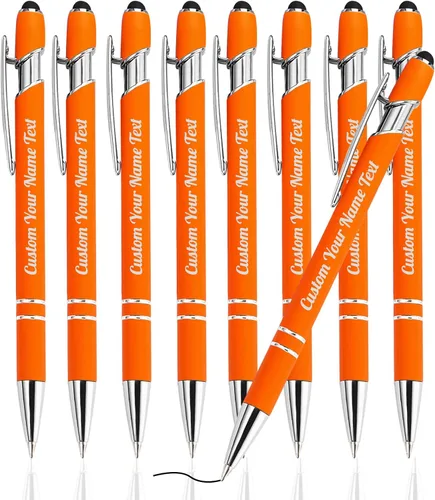 Miniatura 27 de Bolígrafo personalizado, 1 unidad, bolígrafo personalizado con logotipo de mensaje de nombre comercial grabado, lápiz digital de tinta negra suave