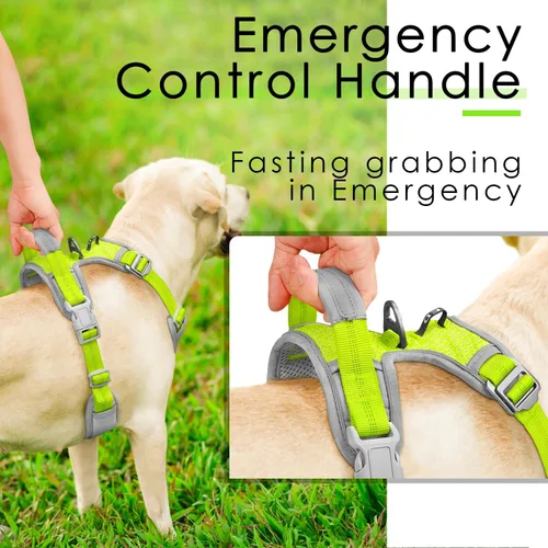 Miniatura 7 de ThinkPet Arnés deportivo transpirable, antitirones para perro, con asa, arnés reflectante y ajustable para perros medianos o grandes, clip trasero
