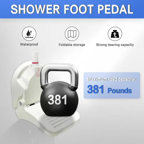 Miniatura 4 de CWD&SQH Reposapiés de ducha para afeitarse piernas con potente ventosa mejorada, capacidad de carga de 381 libras, pedal de baño antideslizante sin