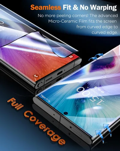 Miniatura 7 de LK Paquete de 2 para Samsung Galaxy S22 Ultra Protector de Pantalla, [Película de Nano Cerámica GAME-CHANGER] [Dureza 9H+]