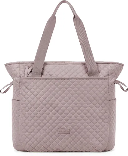 BAGSMART Bolsa acolchada con asa superior para mujer, bolsa de hombro, bolsa grande de 25 litros para trabajo, escuela, viajes