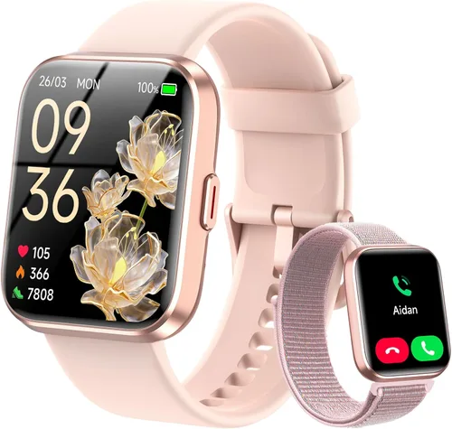 Miniatura 10 de WMK Relojes inteligentes para hombres y mujeres (Android/iPhone), reloj inteligente Alexa HD de 1.83 pulgadas con llamadas Bluetooth, Verde