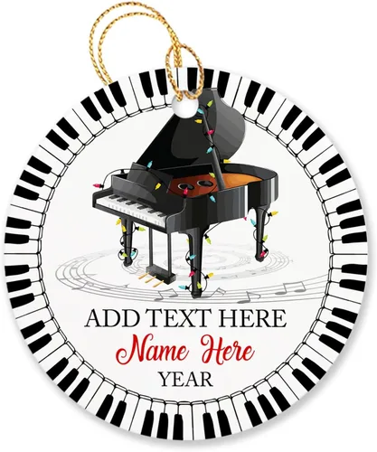 Miniatura 30 de Adorno de Navidad personalizado de acordeonista que toca acordeón, nombre personalizado y año, adorno de Navidad para acordeonista, instrumento