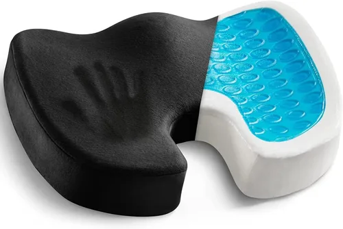 Miniatura 2 de Cojín de asiento de oficina en casa, cojín cómodo de espuma viscoelástica con gel refrescante infundido para alivio del dolor de coxis, espalda