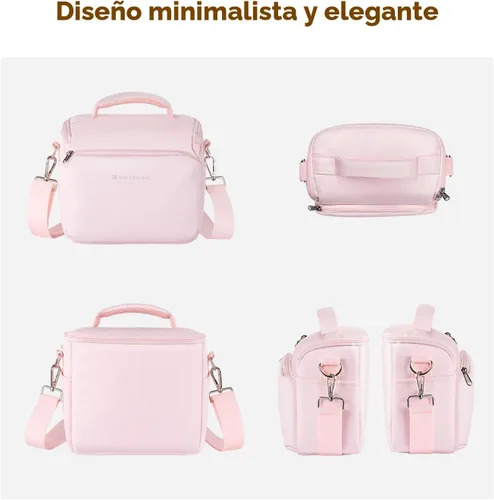 Miniatura 7 de K&F CONCEPT Bandolera de Cámara Bolso Cruzado Pequeño para Cámara DSLR/SLR/Linda Bolsos de Hombro Compactos para Fotógrafos 02-rosa