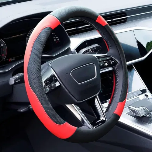Miniatura 5 de Funda azul para volante de piel de microfibra, accesorios de automóvil deportivo para hombres y mujeres, transpirable, antideslizante, ajuste