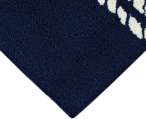 Miniatura 6 de Liora Manne CAPR5163633 - Alfombra costera para interiores y exteriores, color azul marino, 2 pies x 5 pies Cuerdas Navy