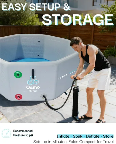 Miniatura 5 de Bañera de hielo octogonal inflable para atletas, bañera de inmersión fría extragrande para recuperación, enfriador de agua compatible con tapa