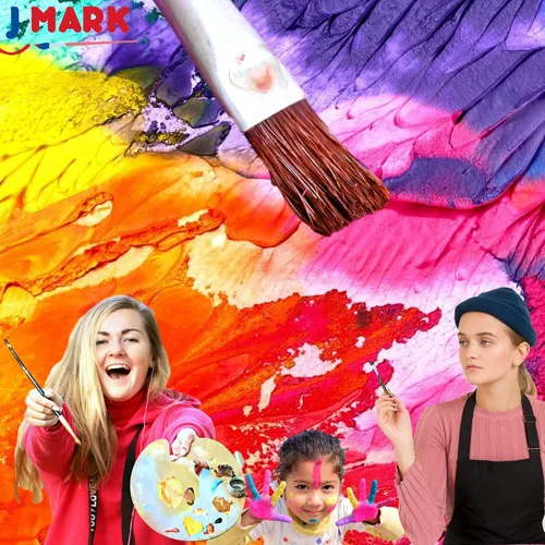 Miniatura 8 de J MARK Juego de pintura y lienzo: kit de pintura acrílica con caballete de madera, lienzo, pintura acrílica, pinceles y paleta, juego de pintura