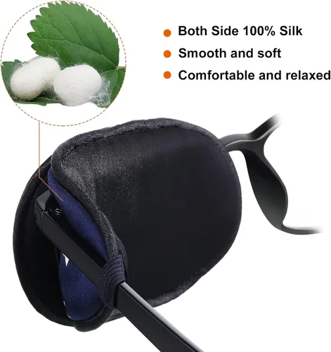 Miniatura 2 de Parche de seda para ojos de 6 piezas para adultos y niños, para cubrir cualquiera de los parches individuales de cubierta de cristal suave