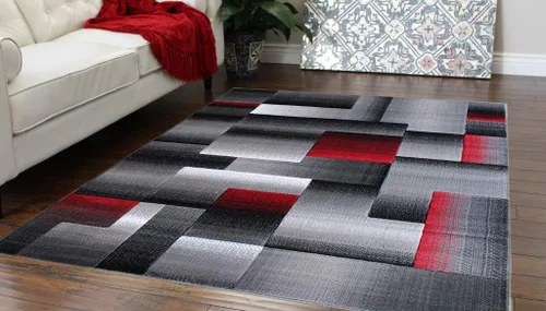 Miniatura 13 de Masada Rugs, Alfombra de Área Moderna Contemporánea, Azul Gris Negro (2 Pies X 3 Pies) Tapete