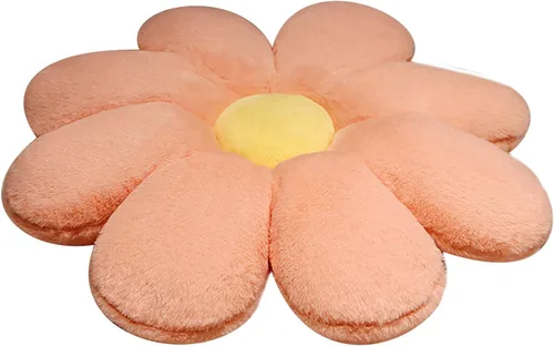 Miniatura 9 de HANDKEI Bonita almohada de felpa con forma de margarita, cojín de suelo de tatami en forma de margarita para sofá de niños, sofá cama, sala de estar