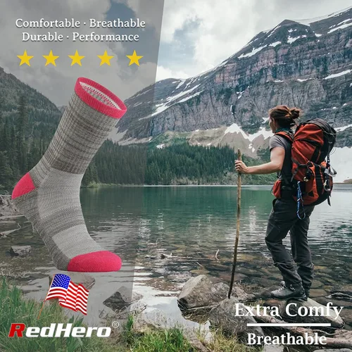 Miniatura 3 de Calcetines acolchados de lana merino para mujer con ligeros y suaves térmicos, para senderismo, senderismo, golf, senderismo, casual, para mujer