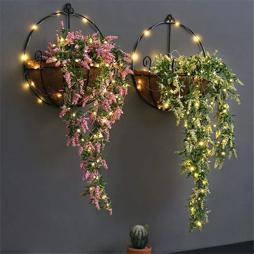 Miniatura 6 de HFHOME 4 piezas de revestimiento de coco medio redondo de 12 pulgadas, maceta de pared de medio círculo de 12 pulgadas, forros de repuesto de fibra