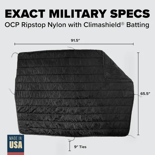 Miniatura 2 de Pinnacle Mercantile Black Edition Woobie Made in USA por Winston-Salem Industries for The Blind Poncho Liner Multiuso Nylon Tactical Camping Manta
