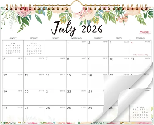 Calendario 2026-2027 - julio 2026 - diciembre 2027, calendario de pared 2026-2027, 11 x 8.5 pulgadas, calendario de pared de 18 meses, bloques de