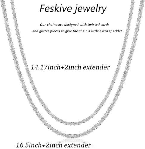 Miniatura 3 de Collares en capas para mujer, chapados en plata, delicada cuerda torcida de serpiente, delicado collar en capas, gargantilla de diferentes