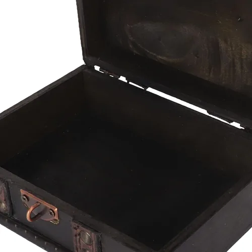 Miniatura 9 de Cofre de madera con cerradura Pequeña caja de almacenamiento decorativa de la vendimia