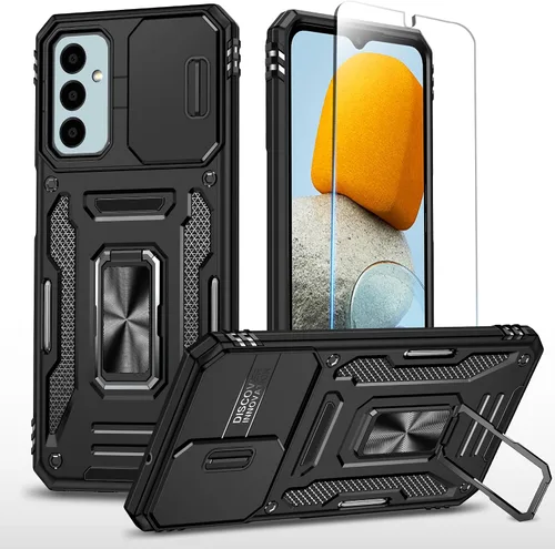 Miniatura 36 de SunStory Funda compatible con Samsung Galaxy A17 5G con protector de pantalla HD, cubierta de cámara deslizante y soporte de anillo giratorio, a