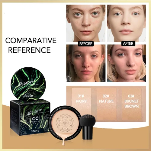 Miniatura 3 de Base de cojín de aire de cabeza de hongos, crema BB hidratante nude corrector mate de larga duración, Air Heads CC Cream maquillaje facial (natural)