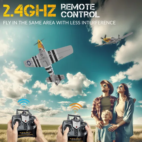 Miniatura 2 de Avión RC P51 Mustang sin escobillas de 4 canales - VOLANTEXR 19.685 in RC Aviones con estabilizador XPilot y acrobático 3D, aviones RC para adultos