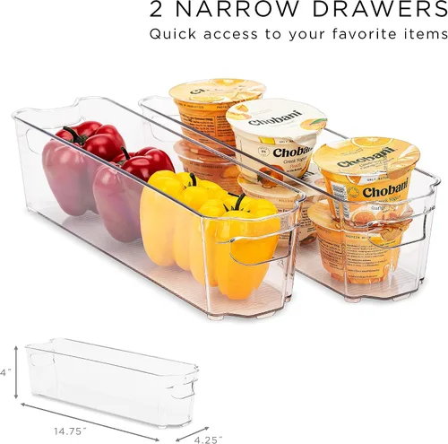 Miniatura 6 de Sorbus - Contenedores para refrigerador y congelador, organizador de refrigerador, contenedores de almacenamiento de alimentos apilables