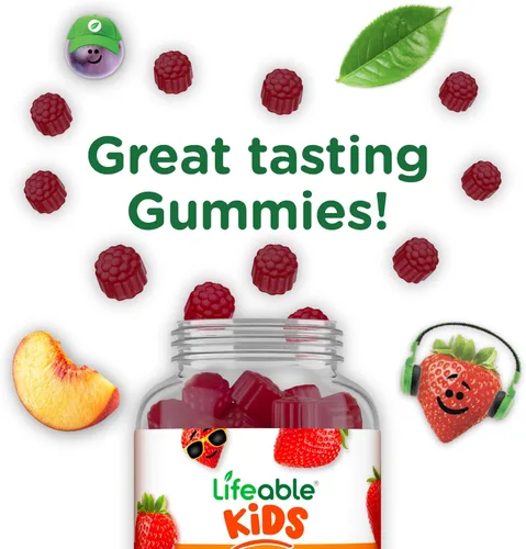 Miniatura 7 de Lifeable Gomitas de apoyo inmunológico para niños, vitamina C y zinc de saúco, suplemento de apoyo inmunológico de gran sabor, gomitas de saúco