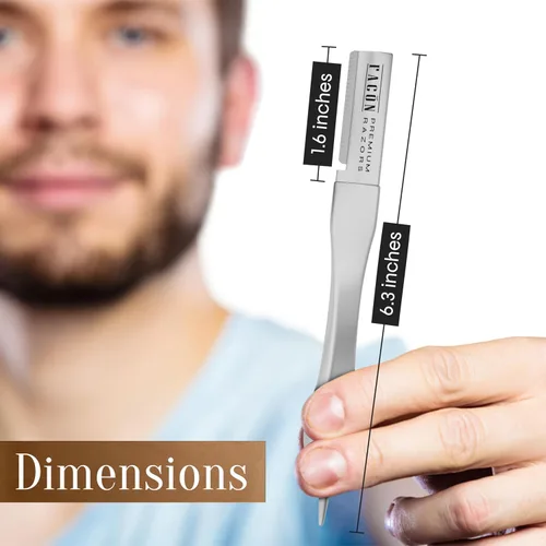 Miniatura 7 de Facón - Navaja de afeitar para barba para hombres - Herramienta profesional para moldear la barba, kit de aseo con 11 hojas de repuesto, moldeador