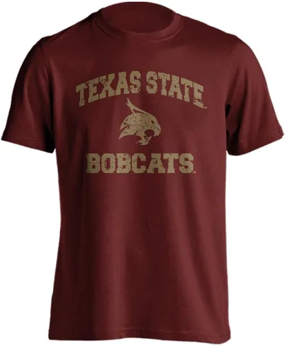 Miniatura 84 de Sport Your Gear NCAA Camiseta de manga corta retro con licencia oficial de aspecto desgastado para el día del juego, camiseta de espíritu deportivo