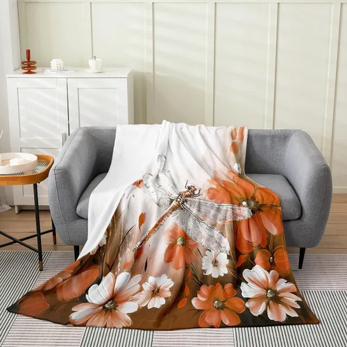 Miniatura 33 de Erosebridal Manta de abeja de 40 x 50 pulgadas, manta de sherpa cálida con estampado de animales 3D para sofá de cama, manta de microfibra suave