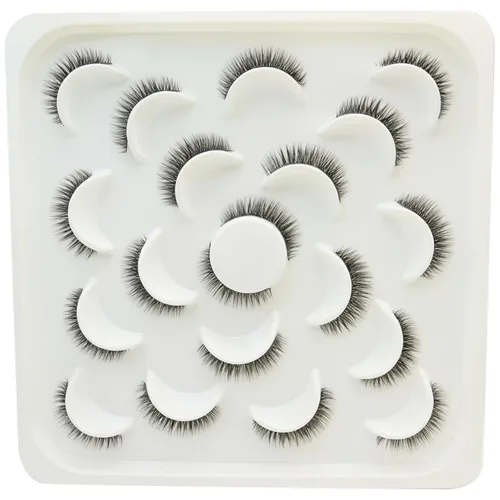 DAODER Pestañas postizas de 0.394 pulgadas (0.394 pulgadas), pestañas gruesas y cortas de visón, aspecto natural con banda transparente, rizo D,
