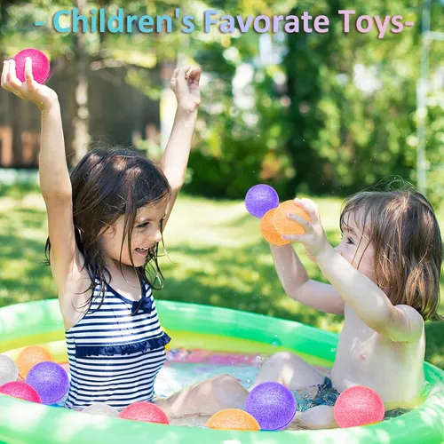 Miniatura 7 de 84 bolas inflables con purpurina para recuerdos de fiesta de niños, 6 colores, bolas de rebote de goma a granel de 1.772 pulgadas (1.772 in), bolas