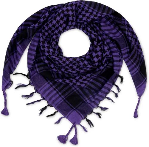 Miniatura 56 de LOVARZI Shemagh Cottons Arab Keffiyeh - Bufanda militar táctica para cabeza y cuello
