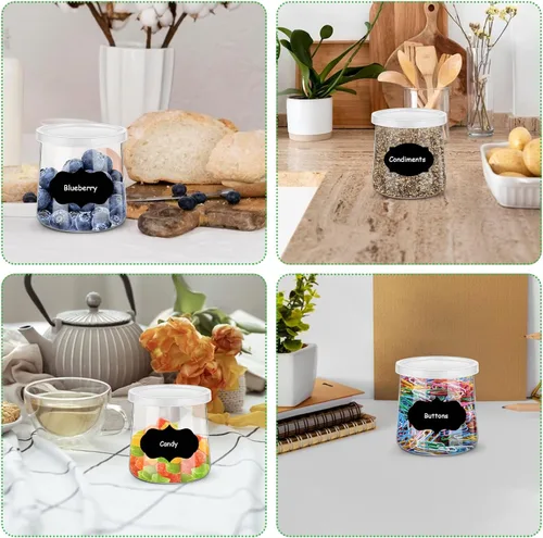 Miniatura 3 de Oui - Tapas para tarros de yogur, 32 tapas de plástico para tarros de yogur selladas contra fugas, tapas de repuesto con etiqueta para tarros de 32